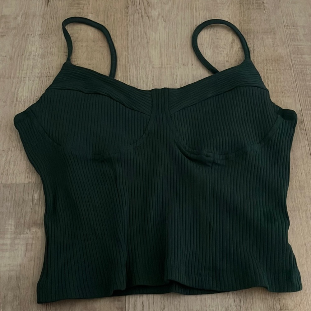 Shein Corset Style Dark Green Top (Size Small)
